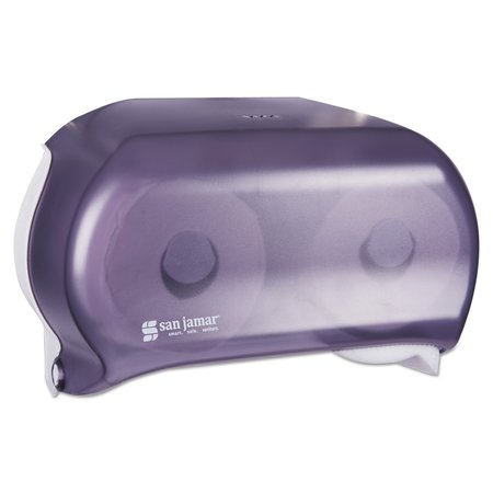 San Jamar VersaTwin Tissue Dispenser, 8 x 5.75 x 12.75, Transparent Black Pearl R3600TBK